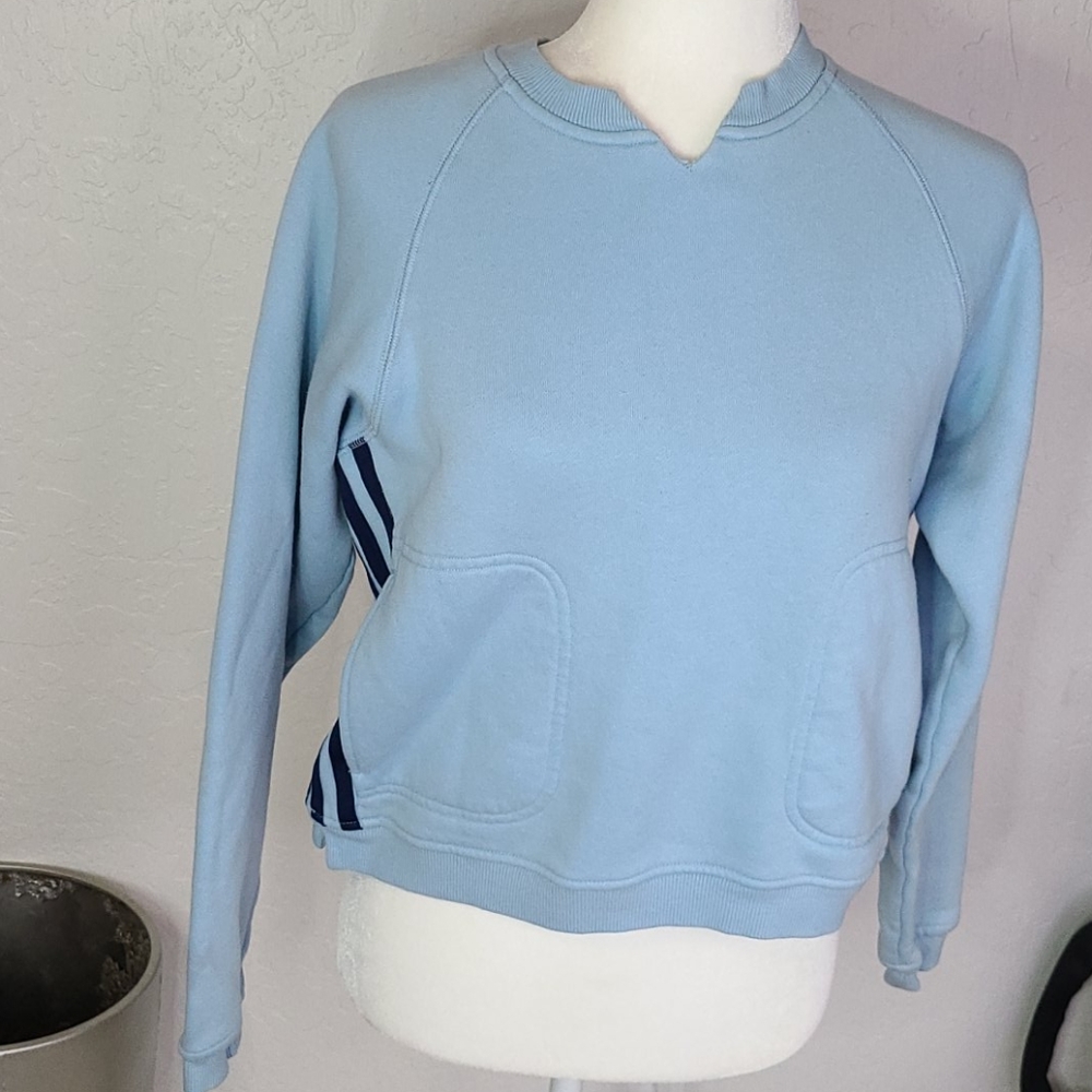 Vintage Adidas crop baby blue sweatshirt small